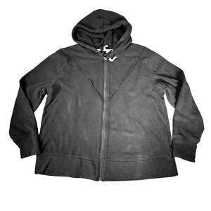 Live Well‎ Graphic Zip Up Hoodie Black Size L